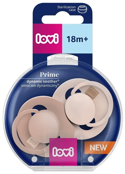 LOVI Prime - 2 x smoczek silikonowy dynamiczny 18 m+ | Nude/Blush