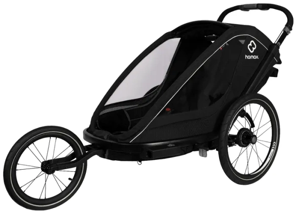 HAMAX Breeze - dwuosobowa przyczepka rowerowa z zestawem do biegania | Black