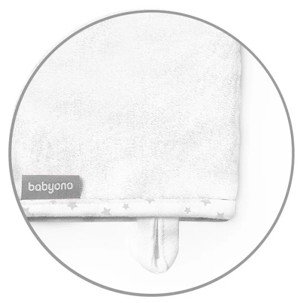 BABYONO Natural Bamboo - bambusowa myjka kąpielowa z zawieszką | Biała