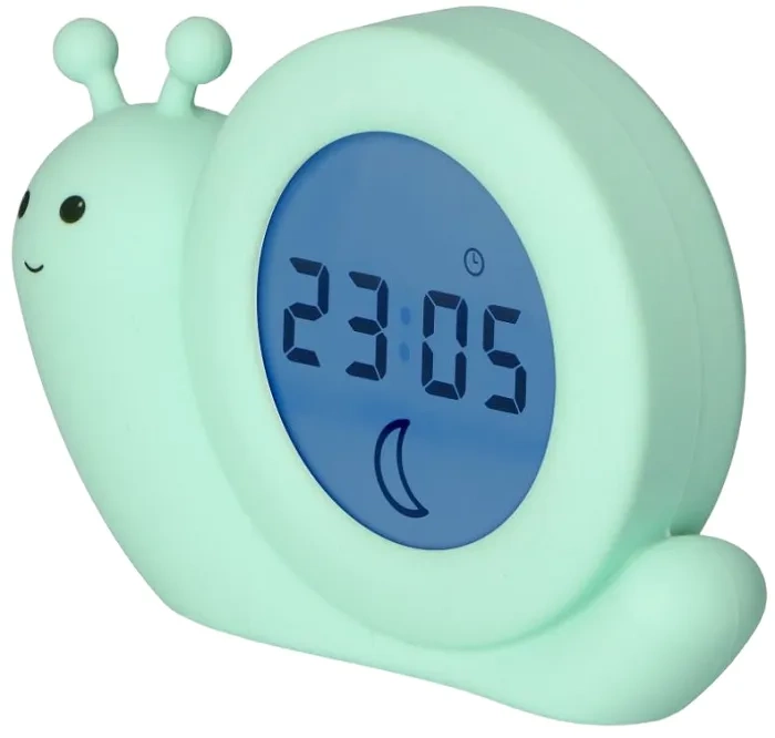 ALECTO Simon - trener snu 2w1: lampka nocna i budzik | miętowy ślimak