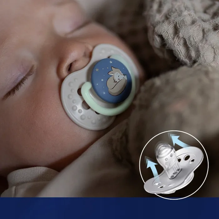 LOVI Night&Day - 2 x smoczek silikonowy dynamiczny 0-6 m | Rabbit