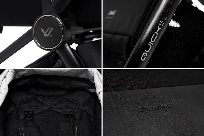 MUUVO Quick SE 2 - wózek wielofunkcyjny, zestaw 2w1 z gondolą Quick 3.0 | Chromium Black + Jet Black (+ ADAPTERY)