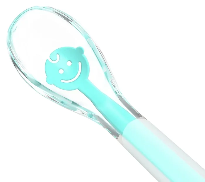BABYONO Baby's Smile - miękka łyżeczka dla niemowląt | Turkusowa
