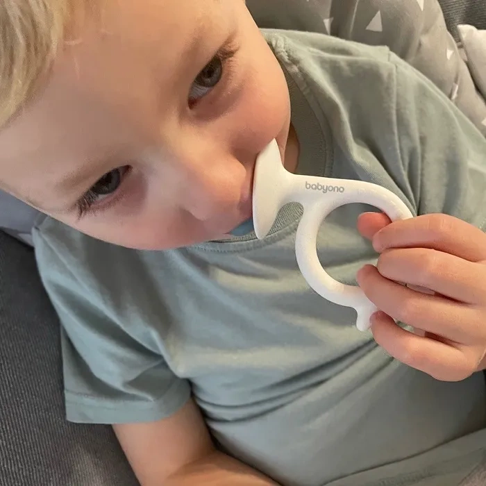 BABYONO - gryzak silikonowy Snail | Turkusowy