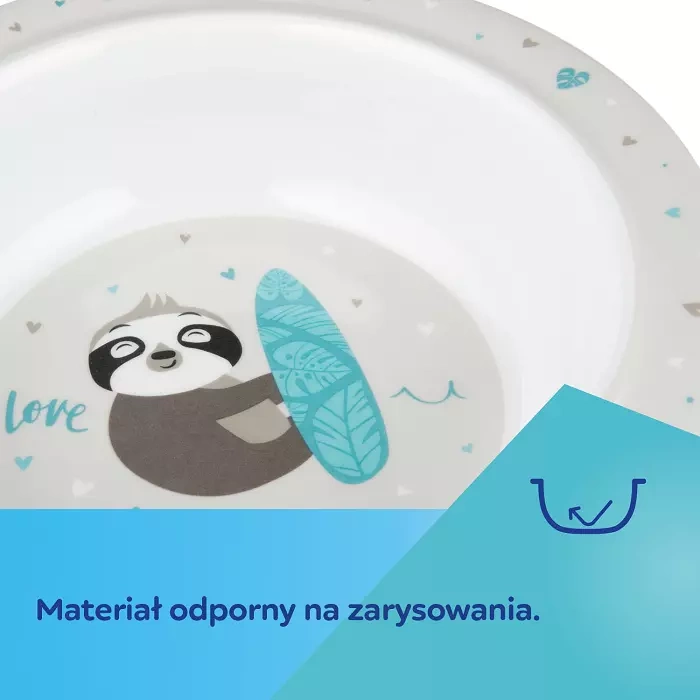 CANPOL BABIES - miska z przyssawką z melaminy 270ml EXOTIC ANIMALS | LENIWIEC
