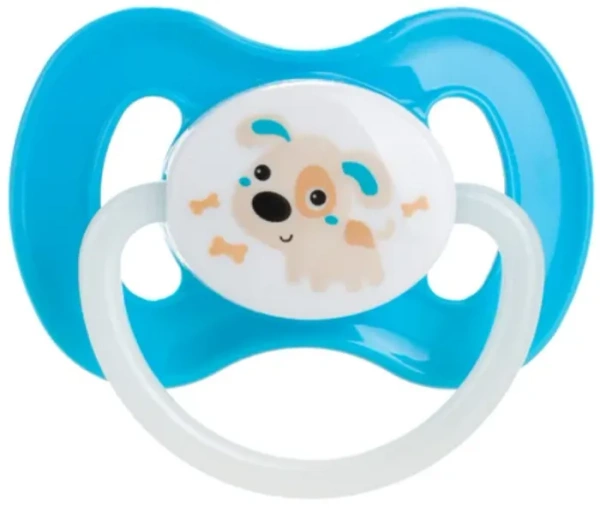 CANPOL BABIES Bunny&Company - smoczek uspokajający kauczuk 0-6 m okrągły | Niebieski
