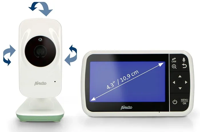 ALECTO DVM149GN - niania elektroniczna z kamerą i wyświetlaczem 4,3'' + projektor nocnego nieba GRATIS!