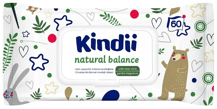 kindii chusteczki natural balance 60 sztuk