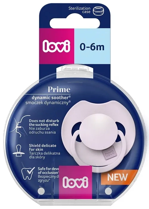 LOVI Prime - smoczek silikonowy dynamiczny 0-6 m | Lilac