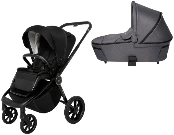 MUUVO Quick SE 2 - wózek wielofunkcyjny, zestaw 2w1 z gondolą Quick 3.0 | Chromium Black + Iron Graphite (+ ADAPTERY)