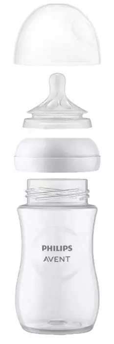 PHILIPS AVENT Natural Response - zestaw: 3 butelki ze smoczkiem + szczotka | 0 m+