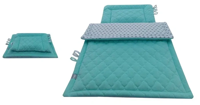 OLKA - komplet: kołderka 75x100 cm + poduszka 30x40 cm  | Mięta