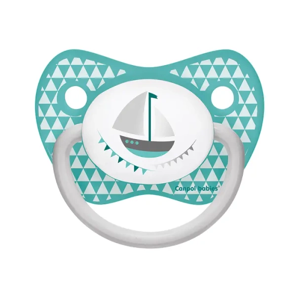 CANPOL BABIES - smoczek uspokajający silikonowy 0-6m anatomiczny LET'S CELEBRATE | niebieski 1szt.