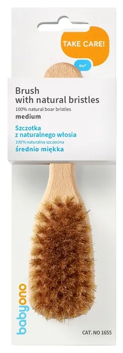 BABYONO - szczotka z naturalnego włosia | średnio miękka