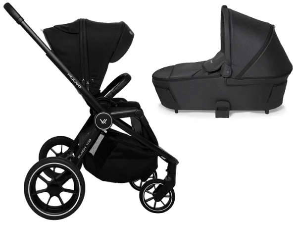 MUUVO Quick 4.0 - wózek wielofunkcyjny, zestaw 2w1 z gondolą 3.0 | Classic Black + Jet Black
