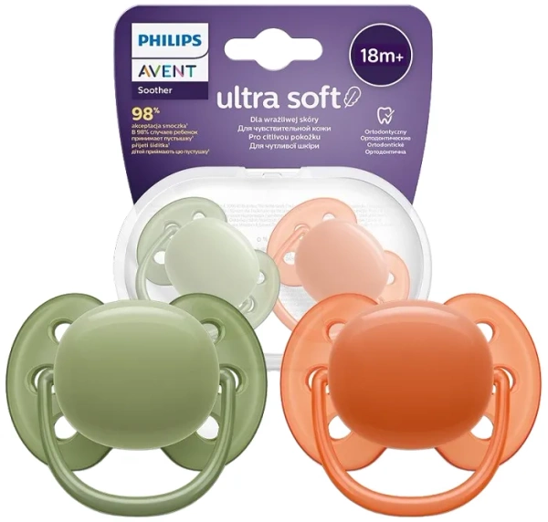 PHILIPS AVENT Ultra Soft - smoczek ortodontyczny 2 szt. | 18 m+