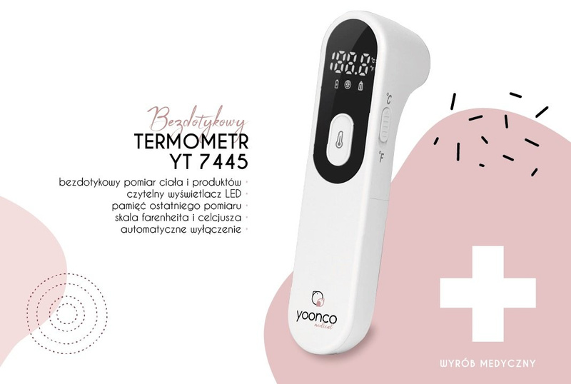 YOONCO Medical - termometr elektroniczny bezdotykowy | YT 7445