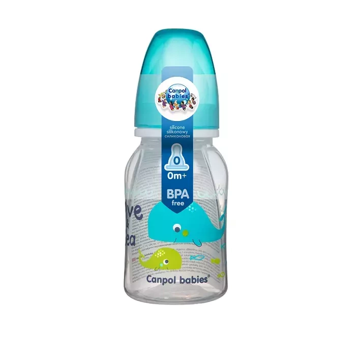 CANPOL BABIES - butelka wąska 120 ml | LOVE & SEA