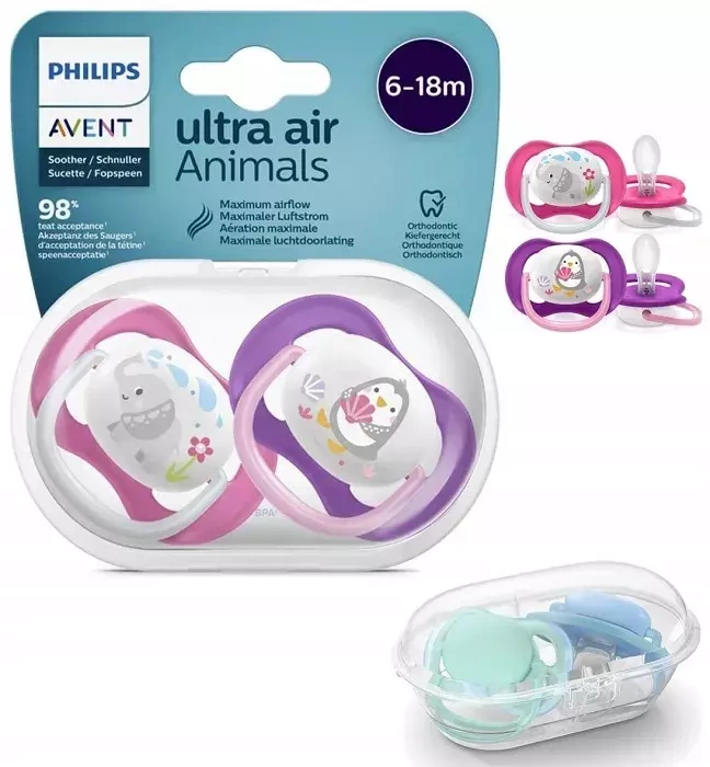 PHILIPS AVENT Ultra Air - smoczek ortodontyczny 2 szt. | 6-18 m
