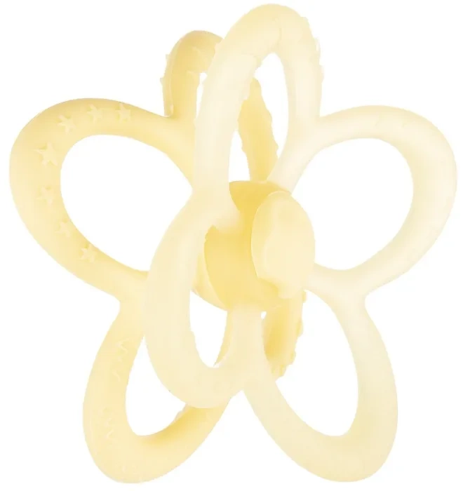 CANPOL BABIES - sensoryczny gryzak silikonowy Kwiatek 2w1 | Żółty