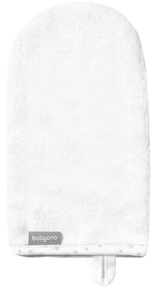 BABYONO Natural Bamboo - bambusowa myjka kąpielowa z zawieszką | Biała
