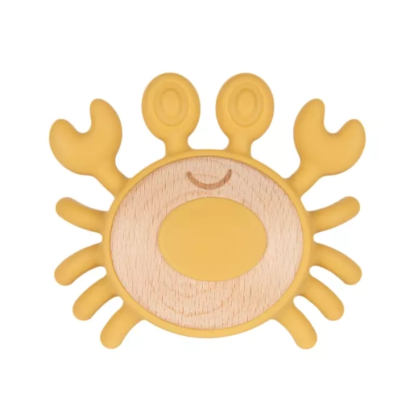 CANPOL BABIES - gryzak drewniano- silikonowy dla niemowląt | KRAB