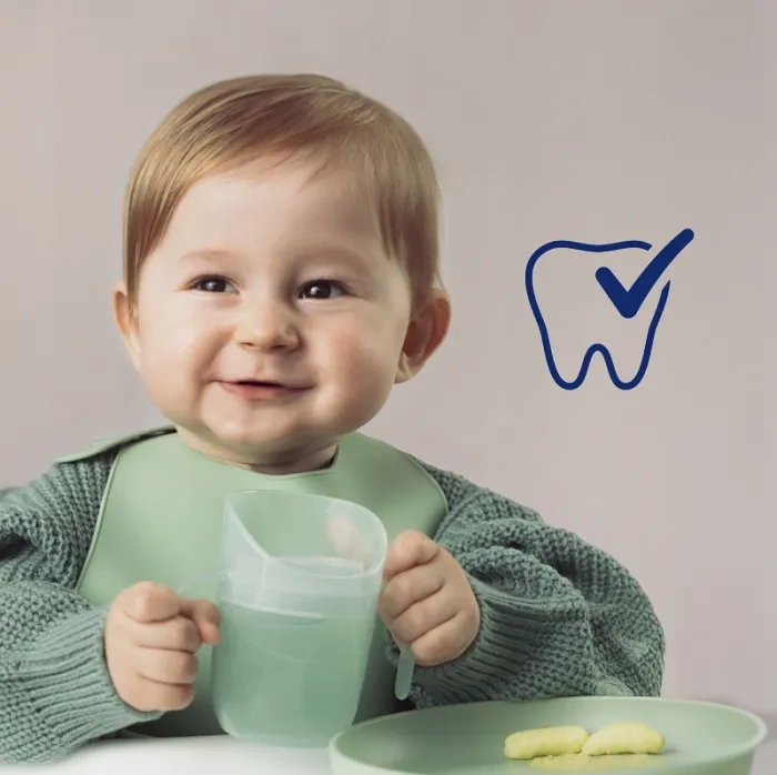 LOVI Genius - kubek treningowy z wkładką i uchwytami 150 ml | Nude