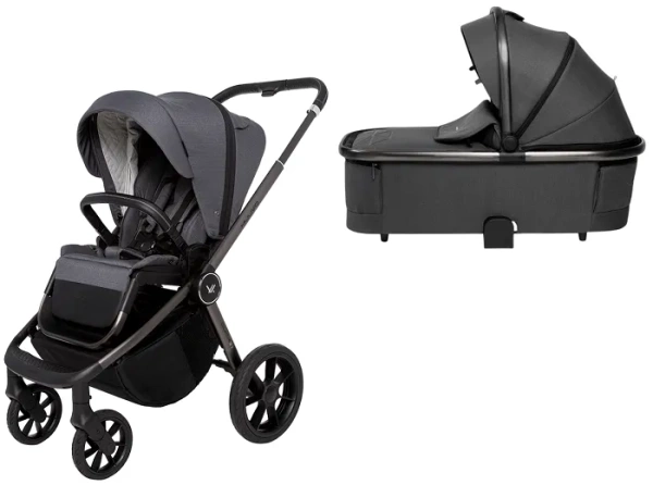 MUUVO Quick SE 2 - wózek wielofunkcyjny, zestaw 2w1 z gondolą Quick SE | Diamond Graphite (+ ADAPTERY)