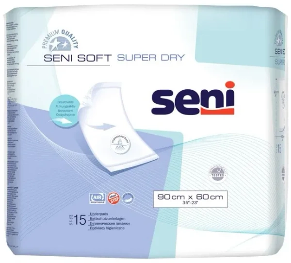 SENI Soft Super Dry - podkłady higieniczne 60 x 90 cm | 15 szt.