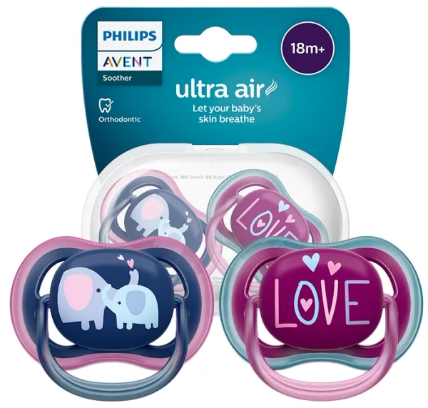 PHILIPS AVENT Ultra Air - smoczek ortodontyczny 2 szt. | 18 m+