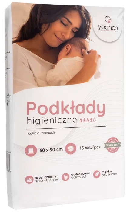 YOONCO - superchłonne podkłady higieniczne 60x90 cm | 15 szt.