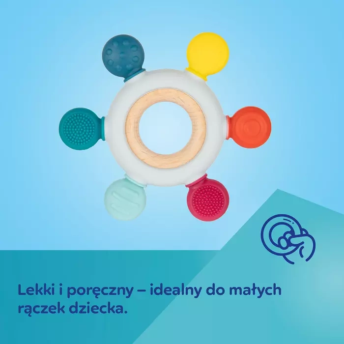 CANPOL BABIES - gryzak drewniano- silikonowy dla niemowląt | KRAB