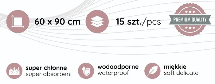 YOONCO - superchłonne podkłady higieniczne 60x90 cm | 2 x 15 szt.