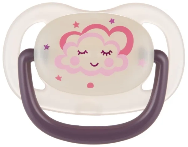 CANPOL BABIES Night Dreams - smoczek uspokajający silikon 18 m+ anatomiczny | różowy
