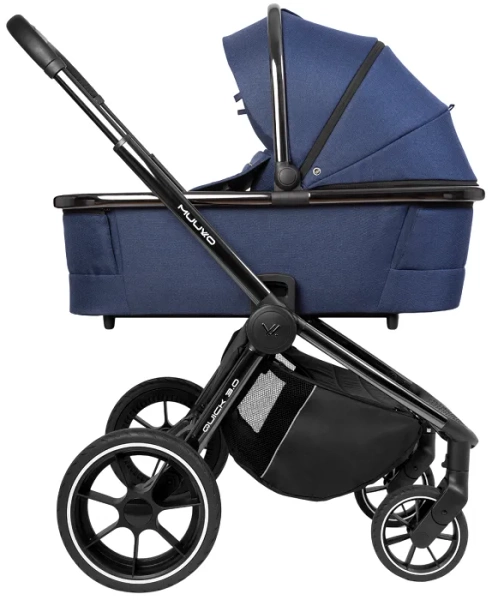 MUUVO Quick 3.0 Black Chrome - gondola XL do wózka | Azure Blue