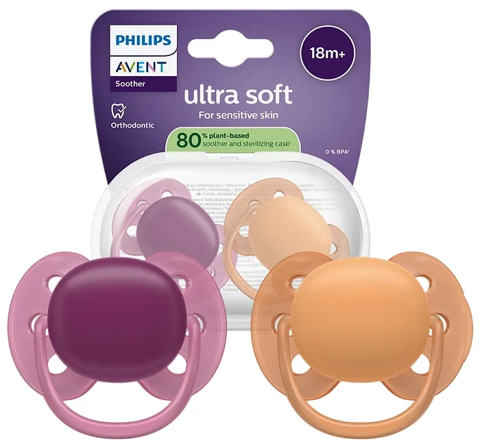 2 x smoczek ortodontyczny elastyczny avent ultra soft