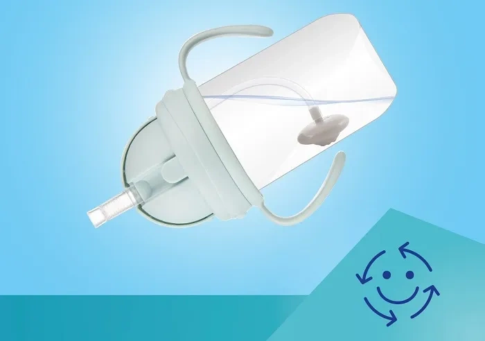 CANPOL BABIES - kubek niekapek z rurką i odważnikiem 270 ml | Zielony