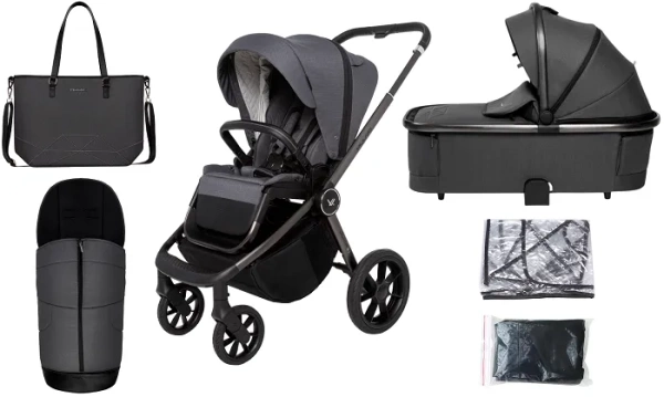 MUUVO Quick SE 2 - wózek wielofunkcyjny, zestaw 2w1 z gondolą Quick SE | Diamond Graphite