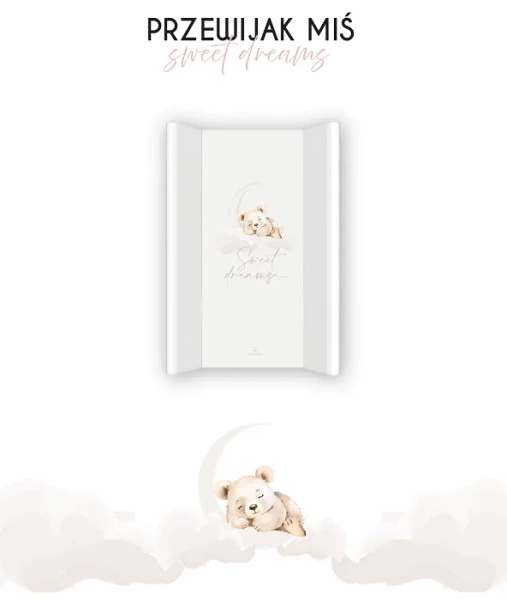 YOONCO - przewijak miękki, tapicerka 50x70 cm na komodę | Miś Sweet Dreams