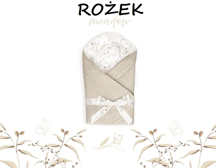 YOONCO - rożek niemowlęcy z kokardą 75x75 cm | Meadow