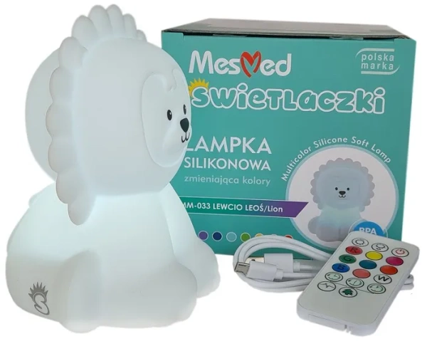 MESMED Świetlaczki - lampka silikonowa z pilotem | Lewcio Leoś