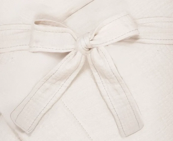 YOONCO - muślinowy rożek niemowlęcy z kokardą 75x75 cm | Krem