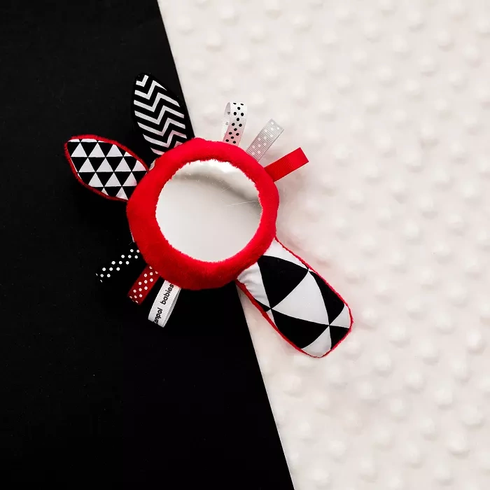 CANPOL BABIES - zabawka kontrastowa z piszczkiem i lusterkiem | SENSORY TOYS