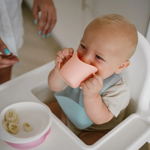 BABYONO - miseczka z przyssawką i łyżeczką | Różowa