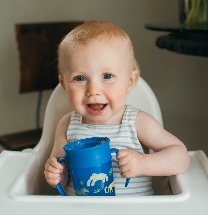 DR BROWN'S Cheers 360° - kubek "picie jak ze szklanki" 200 ml, 6 m+ | Niebieski