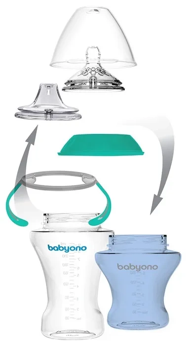 BABYONO - kubek niekapek z miękkim ustnikiem | Niebieski