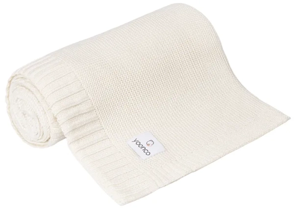 YOONCO Ptaszek - kocyk bambusowy 80x100 cm | Kremowy