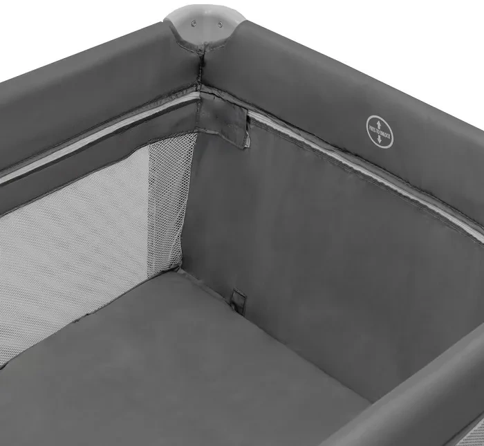 BABY MIX Side - łóżeczko turystyczne z opuszczanym bokiem | Szare