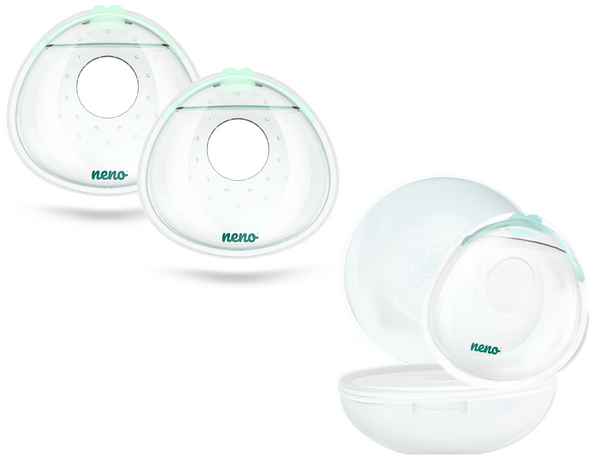 NENO Claro/Bottle 300 - 2 kolektory na mleko do biustonosza + butelka do karmienia i nauki picia ze smoczkiem 300 ml