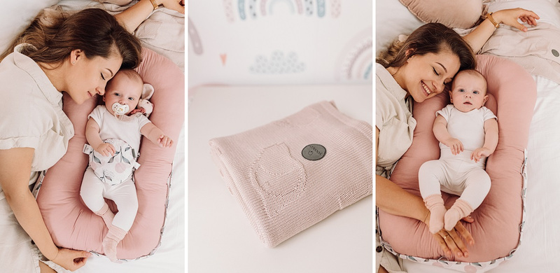 YOONCO Ptaszki - kocyk bambusowy 90x90 cm | Różowy